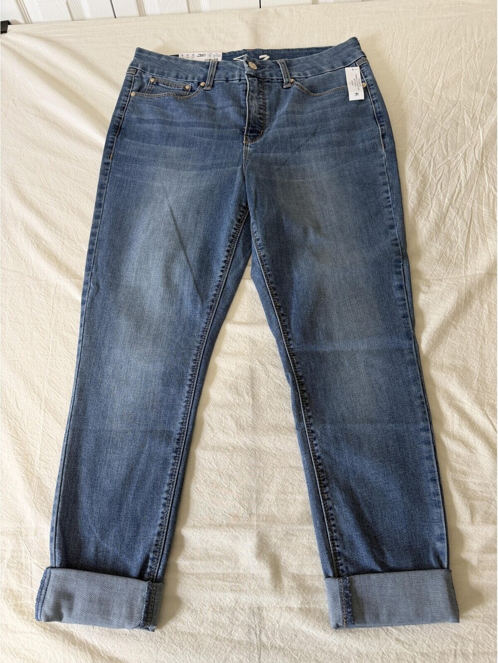 Seven7 Jeans Womens 14 Blue Medium Wash Denim High Rise Skinny Tummyless Stretch